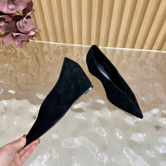 HM 25S HIGH-HEEL WEDGE SHOES 50 MM IN BLACK SUEDE