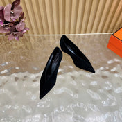 HM 25S HIGH-HEEL WEDGE SHOES 50 MM IN BLACK SUEDE