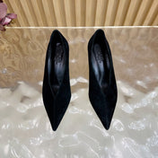 HM 25S HIGH-HEEL WEDGE SHOES 50 MM IN BLACK SUEDE