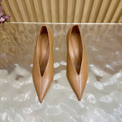 HM 25S HIGH-HEEL WEDGE SHOES 50 MM IN BROWN LAMBSKIN