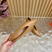 HM 25S HIGH-HEEL WEDGE SHOES 50 MM IN BROWN LAMBSKIN