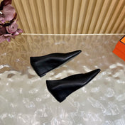 HM 25S HIGH-HEEL WEDGE SHOES 50 MM IN BLACK LAMBSKIN