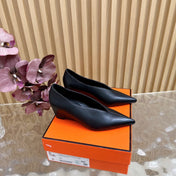 HM 25S HIGH-HEEL WEDGE SHOES 50 MM IN BLACK LAMBSKIN