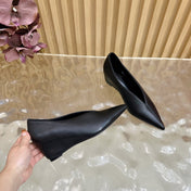 HM 25S HIGH-HEEL WEDGE SHOES 50 MM IN BLACK LAMBSKIN
