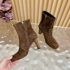 HM 25S ANKLE BOOTS 70 MM IN BROWN SUEDE