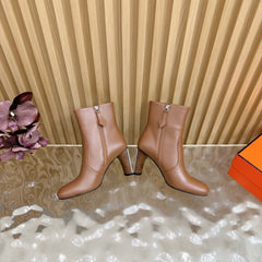 HM 25S ANKLE BOOTS 70 MM IN BROWN LAMBSKIN