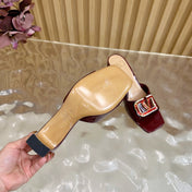 VALENTINO 25S HIGH-HEEL MULES 60 MM IN DARK RED PATENT CALFSKIN WITH CRYSTAL-EMBELLISHED STRAP