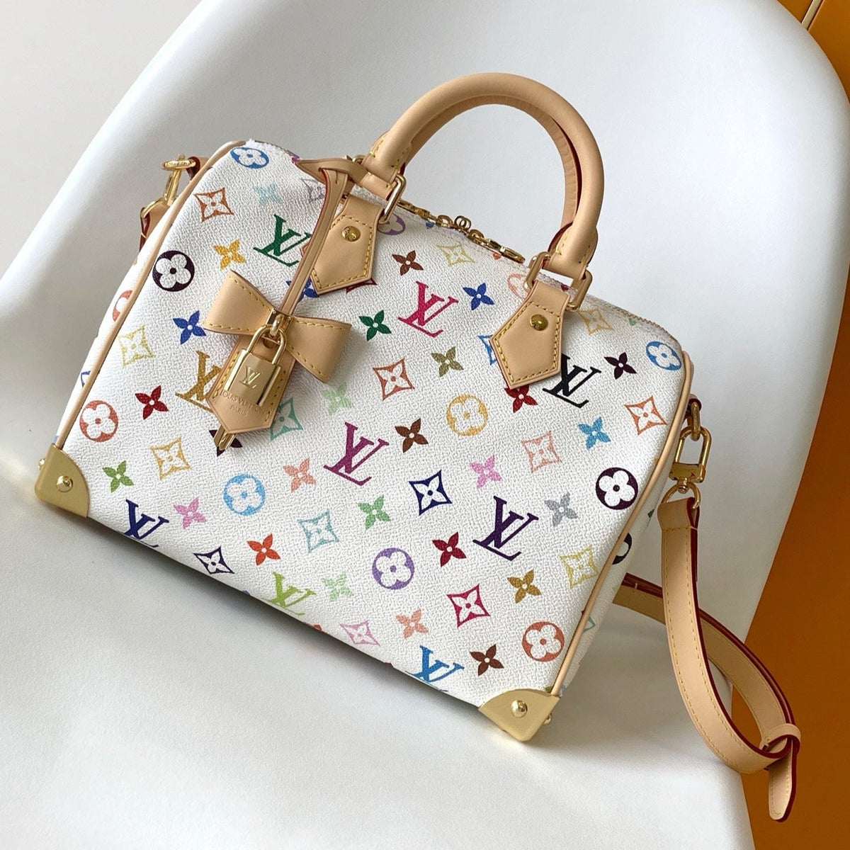 SPEEDY BANDOULIÈRE BAG 25 IN MULTICOLOR MONOGRAM CANVAS
