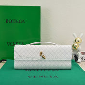 BV Long Clutch Andiamo 31 White Leather Ghw