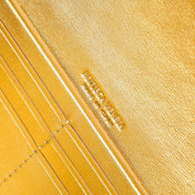 BV Long Clutch Andiamo 31 Gold Metalic Leather Ghw