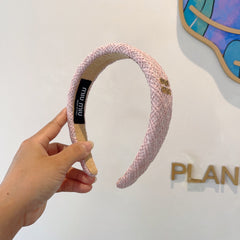 SIMPLE HAIRBAND IN LIGHT PINK TWEED 282732