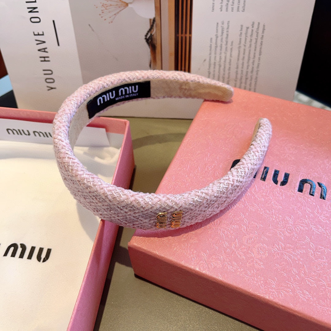 SIMPLE HAIRBAND IN LIGHT PINK TWEED 282732
