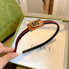 NARROW HAIRBAND IN BLACK MIX RED FABRIC 395356