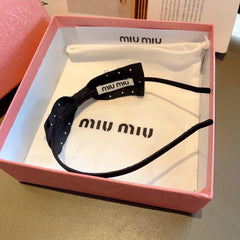 HEADBAND WITH BOW IN BLACK COTTON ATTACHED PEARLS 406039