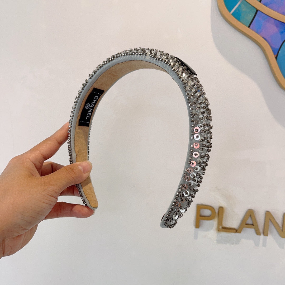 SILVER FABRIC WITH SEQUINS HAIRBAND 412428