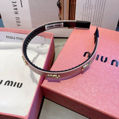 HEAD BAND IN LIGHT PINK LAMBSKIN AND RESIN 417297