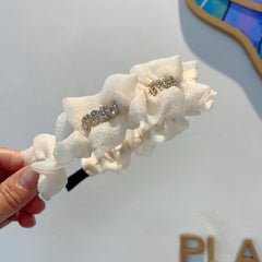 HEADBAND IN WHITE VOILE FABRIC 427317