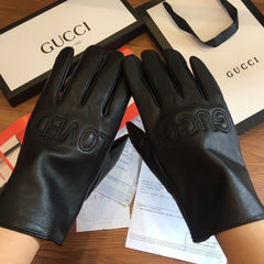 TOUCHSCREEN LAMBSKIN GLOVES BLACK WITH WOOL LINING 409346