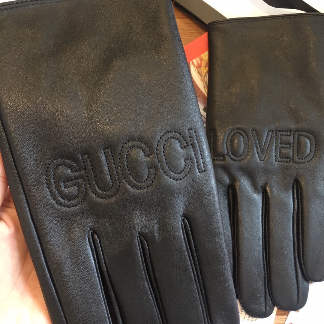 TOUCHSCREEN LAMBSKIN GLOVES BLACK WITH WOOL LINING 409346
