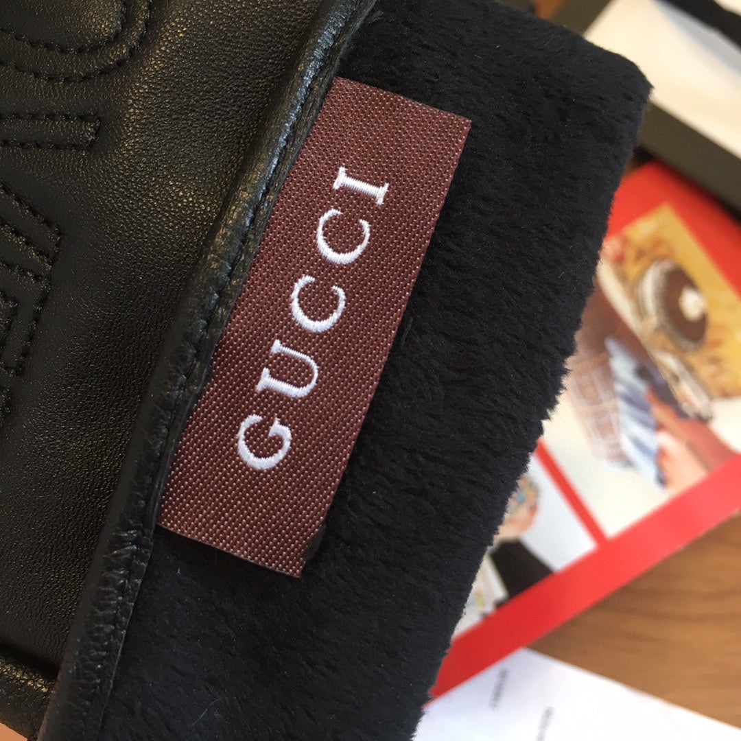 TOUCHSCREEN LAMBSKIN GLOVES BLACK WITH WOOL LINING 409346