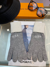 GLOVES IN DOVE GRAY MIX WHITE WOOL 458573