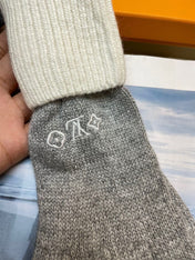 GLOVES IN DOVE GRAY MIX WHITE WOOL 458573