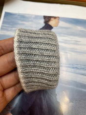 GLOVES IN DOVE GRAY MIX WHITE WOOL 458573