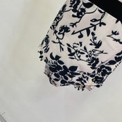 CC BIKINI SWIMSUIT SET IN IVORY WITH BLACK VELVET FLORAL EMBROIDERY 581303