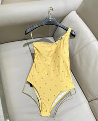 CC BIKINI SWIMSUIT SET IN YELLOW AND GREEN LOGO 593033