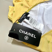 CC BIKINI SWIMSUIT SET IN YELLOW AND GREEN LOGO 593033