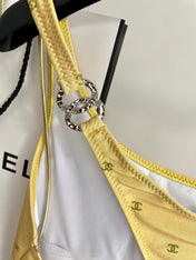 CC BIKINI SWIMSUIT SET IN YELLOW AND GREEN LOGO 593033