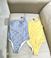 CC BIKINI SWIMSUIT SET IN YELLOW AND GREEN LOGO 593033