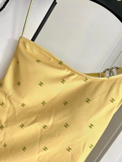 CC BIKINI SWIMSUIT SET IN YELLOW AND GREEN LOGO 593033
