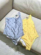 CC BIKINI SWIMSUIT SET IN YELLOW AND GREEN LOGO 593033