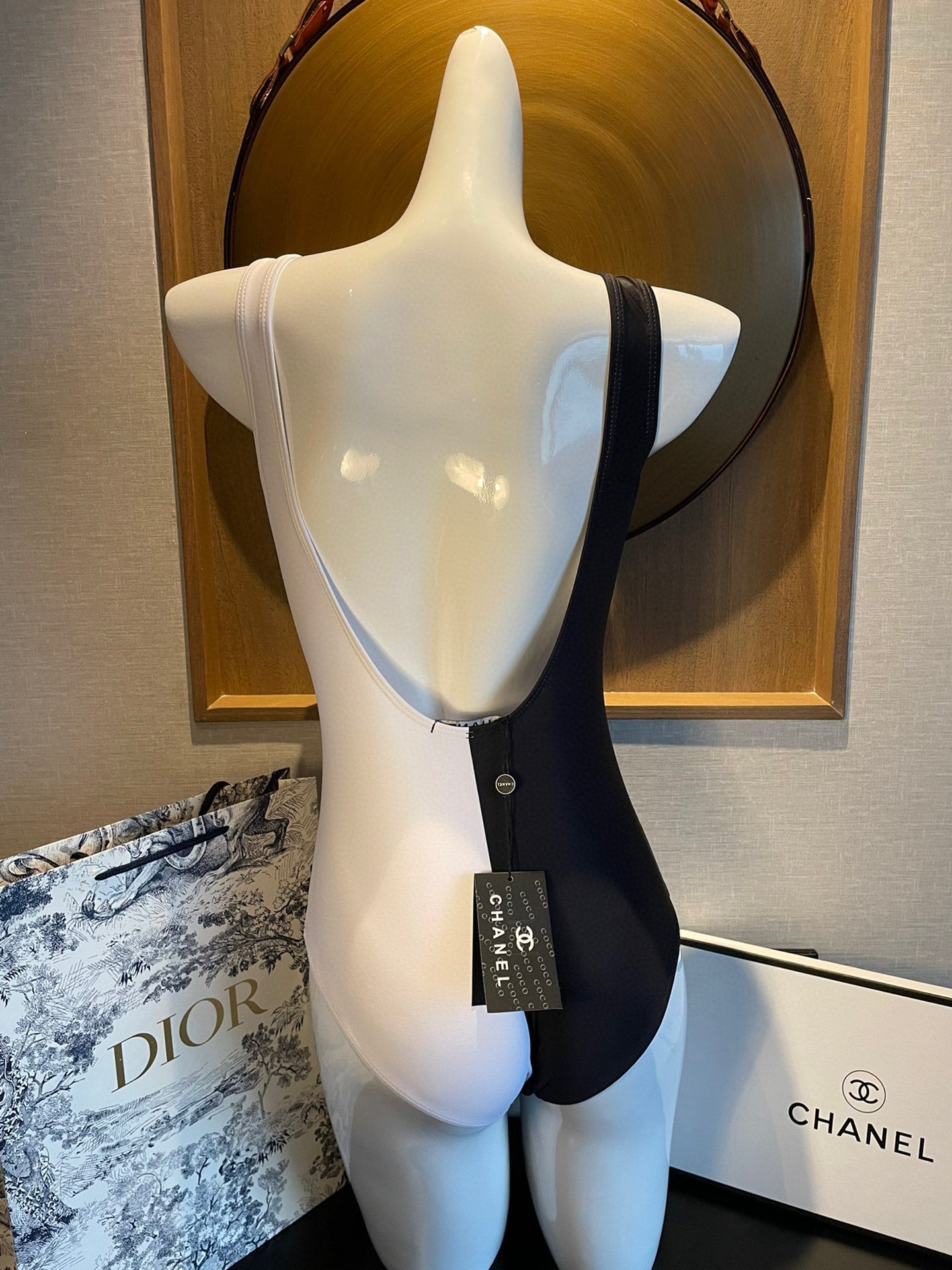 CC BIKINI SWIMSUIT SET IN BLACK AND WHITE 613718