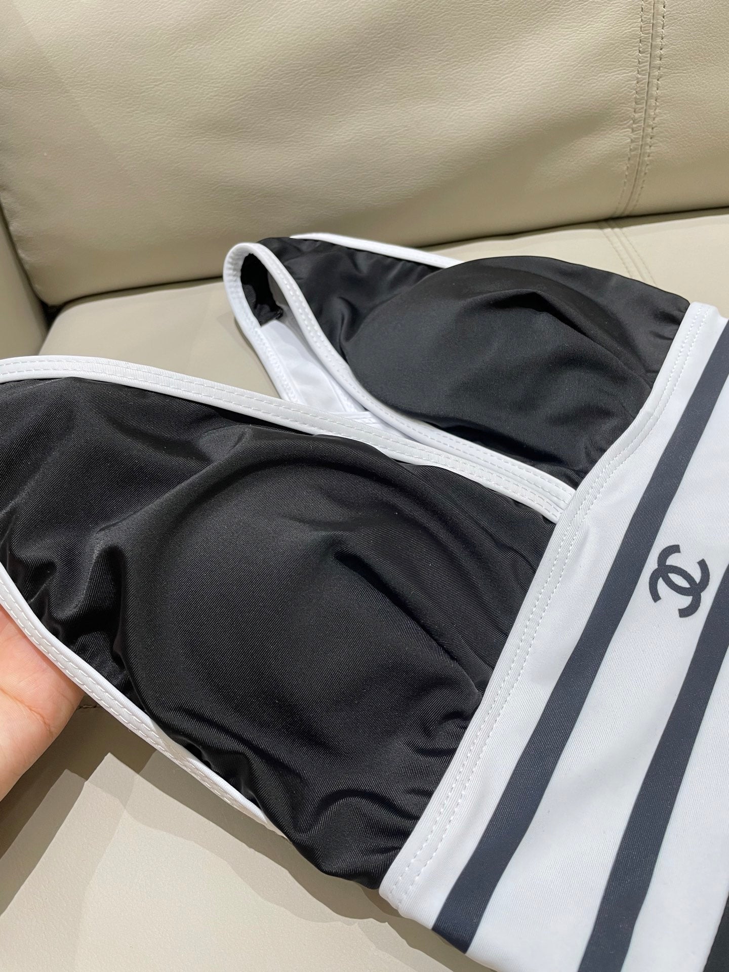 CC BIKINI SWIMSUIT SET BLACK WHITE 173343