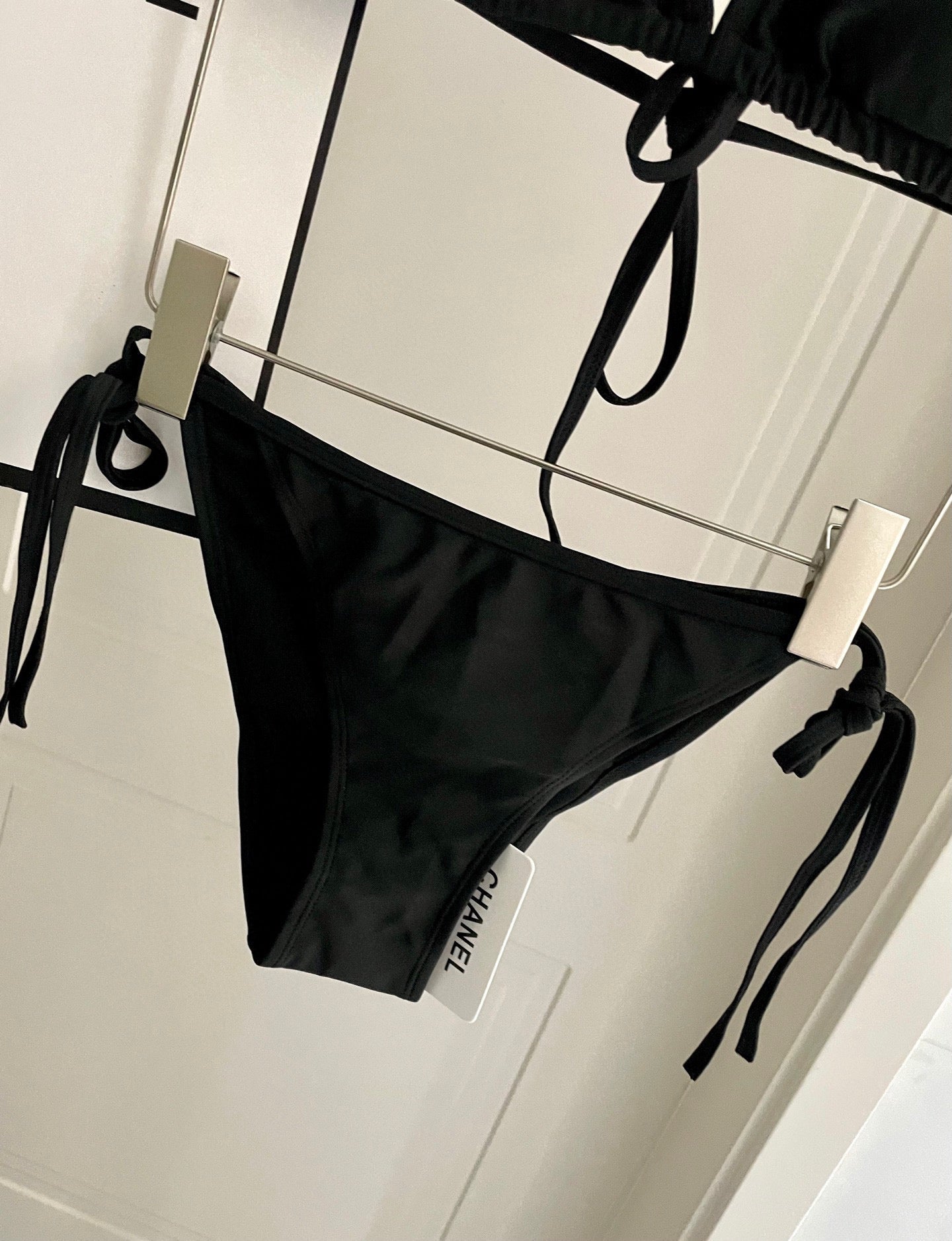 CC BIKINI SWIMSUIT SET IN BLACK EMBROIDERED LOGO 624564