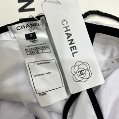 BODYSUIT SWIMSUIT IN WHITE AND BLACK TRIM 627828