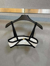 HIGH NECK SWIMSUIT IN WHITE AND BLACK TRIM 627830