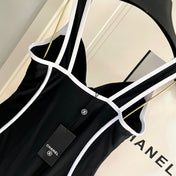 SWIMSUIT BODYSUIT IN BLACK AND WHITE STRIPED 627831