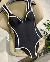 SWIMSUIT BODYSUIT IN BLACK AND WHITE STRIPED 627831