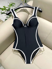 SWIMSUIT BODYSUIT IN BLACK AND WHITE STRIPED 627831