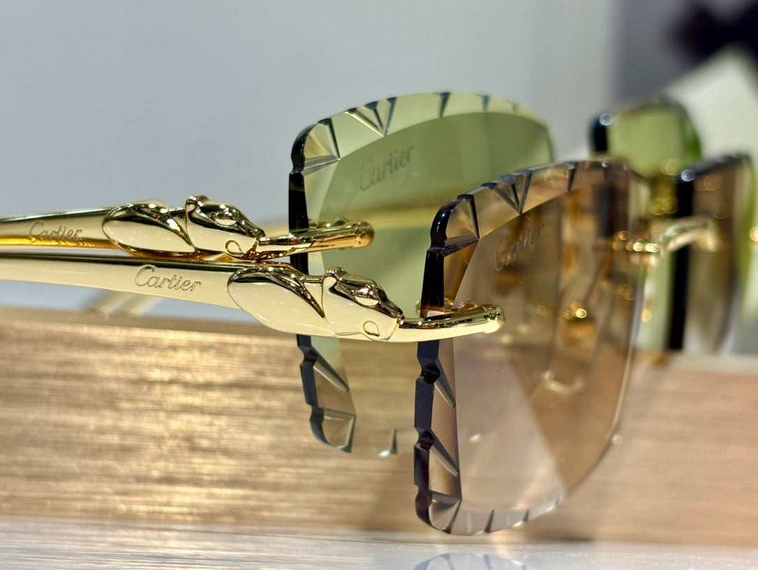 PANTHÈRE RECTANGULAR FRAME SUNGLASSES 563590 IN METAL