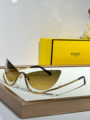 CRYSTAL STUDDED CAT-EYE FRAME SUNGLASSES FE40158 IN METAL