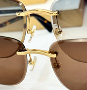 PREMIÈRE SQUARE FRAME SUNGLASSES 530304 IN METAL AND WOODEN