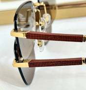 PREMIÈRE SQUARE FRAME SUNGLASSES 530304 IN METAL AND WOODEN