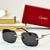 PANTHÈRE RIMLESS RECTANGULAR FRAME SUNGLASSES CT0687S IN METAL