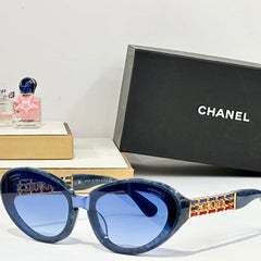 CAT EYE SUNGLASSES CH5537Q IN ACETATE CHAIN METAL