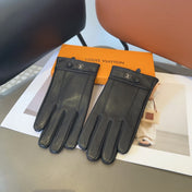 LV GLOVES IN BLACK LAMBSKIN 462318
