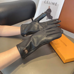 LV GLOVES IN BLACK LAMBSKIN 463894